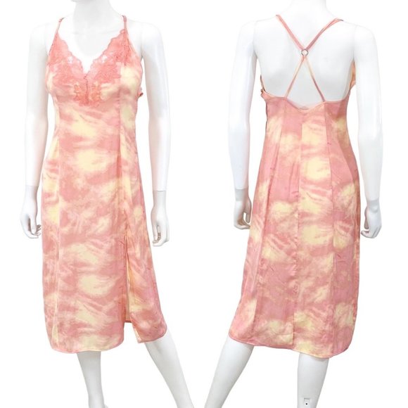 Intimately Free People Chasing Shadows Midi Slip Dress in Pink Wash Combo Size S - Picture 3 of 10